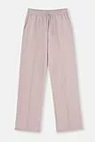 Dagi Women's Light Lilac Regular Waist Wide Leg Ribbed Detailed Everfresh Tracks Bottom, Light Lilac,L