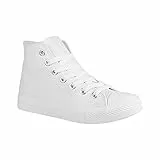 Elara Unisex Sneaker Sportschuhe High Top Turnschuh Chunkyrayan 014 Schuhe 3600-3601-AllWhite-41