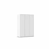 Rauch Möbel Nabila Kleiderschrank für Schlafzimmer, Kinderzimmer, Jugendzimmer, Flur, 3-türig, Push-to-Open, mit Zubehör Classic, Farbe Weiß, Breite 140 cm