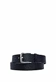 Calvin Klein Jeans Herren-Gürtel, klassisch, flach, 35 mm, LV04G7022G, Blau (Moonlit Ocean/Antique Silver), 110, Blau (Moonlit Ocean/Antique Silver), 110 cm