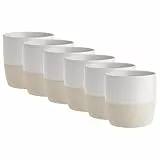 BUTLERS 6er Set Tassen ohne Henkel Herz 350ml Steingut Becher -ME TIME- Mikrowellen- & spülmaschinenfester Kaffeebecher, ideal auch als Tee-, Latte Macchiato- oder Cappuccino Tasse