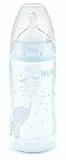 NUK First Choice+ Babyflasche | 0–6 Monate | Temperature Control Anzeige | 300 ml Flasche mit Anti-KoliK-Ventil | BPA-frei | Trinksauger aus Silikon | blau