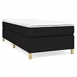 Foknhdi Boxspring-Bettrahmen Schwarz 90x200 cm aus robustem Stoff mit Sperrholzlatten für Jugendzimmer und Gästezimmer Modernes Design und langlebige Stabilität für erholsamen Schlaf