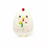 Legami - Küchentimer, Motiv Hen, manuell verstellbar, 60 Minuten, ohne Batterie, Durchmesser 6 cm, Höhe 8 cm, Weiß
