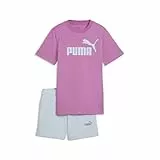PUMA Mädchen Essentials No.1 Logo T-Shirt und Shorts Set 164, Mauve Pop Pink