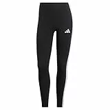 adidas Damen Essentials 3-Stripes Cotton Leggings, Black/White, M