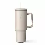 Vinsun Thermobecher 1200ml mit Strohhalm und Henkel - Tumbler Mug 40oz - Edelstahl, doppelwandig isoliert - Heiß & Kaltgetränke - Kaffee Becher für Reisen, Auto, Uni