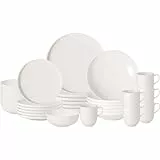 Villeroy & Boch - Afina Kombiservice 30-teilig aus Premium Porzellan, Geschirr-Set für 6 Personen, Made in Germany, spülmaschinenfest und mikrowellensicher, stapelbar, weiß