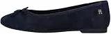 Tommy Hilfiger Damen Ballerinas aus Leder, Blau (Space Blue), 37
