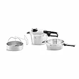 Fissler Vitavit Premium/Schnellkochtopf-Set, 4-teilig (4,5l - Ø 22 cm & Schnellbratpfanne 2,5l - Ø 22 cm) inkl. Metall-Deckel, Einsatz - Made in Germany, Induktion