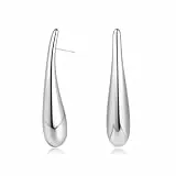 Silver Tropfen Ohrringe Damen Leichte Statement Minimalistisches Modern Design Hypoallergen Ohrringe