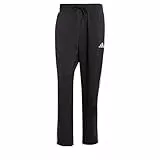 adidas Men's Essential Three Stripes Stanford Pant Open Hem, Black/White, L