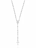 AKA Gioielli® - 925 Silber Rosenkranz Halskette mit Jungfrau Maria und Kreuz anhänger für damen
