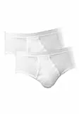 Schiesser Herren 2 Pack Sportslip Mit Eingriff - Original Feinripp Slip, Weiss_005136, S EU