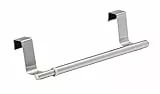 WENKO Tür-Handtuchstange Teleskop, Edelstahl Handtuchhalter zum Einhängen an Schrank & Schublade, ausziehbar, 36-60 x 6 x 7 cm, matt