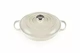 Le Creuset Signature Gusseisen Gourmet-Profitopf, Rund, Ø 26 cm, 2,2 l, Für alle Herdarten inkl. Induktion geeignet, 4,205 kg, Meringue, 21180267164430
