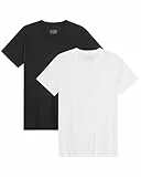 DANISH ENDURANCE Kurzarm Herren T Shirt aus Modal & Bio-Baumwolle, Rundhals-Ausschnitt, 1er, 2er oder 4er Pack, Mehrfarbig (1xweiß, 1xschwarz), L