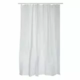 MSV Anti-Schimmel Duschvorhang - Anti-Bakteriell, waschbar, wasserdicht, mit 12 Duschvorhangringen - Polyester, 'Uni Weiß' 120x200cm
