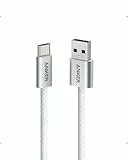 Anker Zolo USB auf USB-C Kabel 1m, nahtlose CarPlay-Verbindung, geflochtenes USB-C Ladekabel für Schnellladen, Premium-Design mit schlankem Stecker, Für iPhone 16/15 Serie, iPad Pro, und mehr