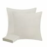 Aisbo Kissenbezug Kopfkissenbezug 40x40 Beige, Weich Kissenbezug 40 x 40 mit Reißverschluss aus Mikrofaser, Pillow Cover 40x40cm