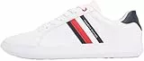 Tommy Hilfiger Herren Cupsole Sneaker Essential Leather Low Top, Weiß (White), 45