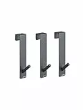 Türhaken 3er Set - APARA - Farbe Magnet | Robuste Türhänger aus Metall | Türgarderobe ohne Bohren | Platzsparende Aufhängung für Handtücher & Kleidung | Modernes Design in Grau | 2 x 1,25 x 12,8 cm