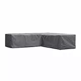 Perel Schutzhülle für Gartenmöbel, Abdeckplane, Abdeckhülle Garten, Möbel Abdeckung, Schutz Gartenmöbel, Winterabdeckung, grau, L-förmig, 215 x 215 x 70 cm