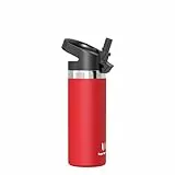 Super Sparrow Trinkflasche Kinder 500ml - Breite Öffnung SwivelSip Thermosflasche - BPA-Frei Thermoskanne, Ergonomisch Trinkflaschen Strohhalm für Sport, Travel, Schule, Outdoor