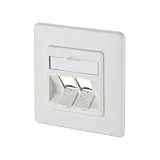 METZ CONNECT Keystone Anschlussdose UP 2 Port unbestückt reinweiß