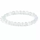 XIANNVXI Selenit Armband 8mm Perlen Perlenarmband Kristalle Armband Echte Selenit Stein Armbänder Damen Geschenk für Mama