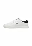 Calvin Klein Herren Cupsole Sneaker Leder, Weiß (Bright White/Black), 43