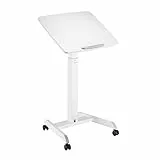 LogiLink EO0035 - Sitz-/Steharbeitsplatz, rollbar und mit pneumatische Höhenverstellung per Fußpedal, Weiß