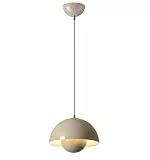 WOTTES Moderne Hängeleuchte Industrielle Leuchte Retro-Kronleuchter E27 Deckenlampe Halbrunder Lampenschirm Beleuchtung Metall Hängelampe für Wohnzimmer Schlafzimmer Küche