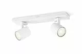 Philips myLiving Runner 2-er LED Spots (6 W), dimmbare Deckenspots mit warmweißem Licht und zwei schwenkbaren Spotköpfen, energiesparende Raumbeleuchtung, weiß