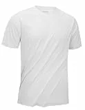 KEFITEVD Tshirt Herren Sport Shirt Schnelltrocknend Funktionsshirt Kurzarm Sonnenschutz Wandershirt für Geländelauf Weiß M