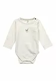 Sterntaler Body Emmi - Unisex Body aus Baumwoll Jersey - Langarm Baby Body mit Esel Emmi Front Print - Baby Strampler mit Druckknöpfen im Schritt und Schulter, Ecru, Größe 86