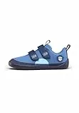 Affenzahn Barfußschuh Baumwolle Lucky Klettverschluss Vegan rutschfest Flexibel Reflektierend für den Sommer in Größe 21-32 Bär - Blau