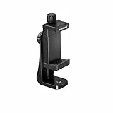 Mantona Smartphone Halterung Rotate Clip 100, drehbarer Universal Handy Halter für iPhones und Smartphones mit 55-85 mm Breite, mit 1/4 Zoll Gewinde, zur Montage auf Stativ und Selfie-Stick