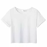 Arshiner T-Shirt Mädchen Kurz Weiß Kinder Sommer Oberteile Rundhals Kurzarm Shirt Sport Casual Tshirts für Mädchen 11-12 Jahre