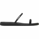Crocs Miami Damen-Sandalen mit zwei Riemen, flach, Schwarz, 39 EU, Schwarz, 38/39 EU