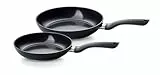 Fissler Pfannen-Set 2-teilig 24 + 28 cm Essential Black – Aluminiumpfannen beschichtet, Keramik, Induktion, hergestellt ohne PFAS/PTFE – MADE IN GERMANY