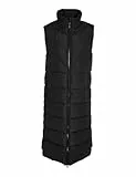 Noisy may Lange Weste Maxi Wattierte Puffer Stepp Jacke Wadenlang ohne Ärmel & Kapuze NMDALCON, Farben:Schwarz,Größe Damen:XS