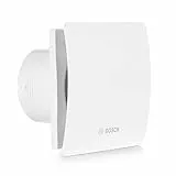 Bosch Badlüfter 1500 DH W 100 - Für Belüftung im Badezimmer und WC, Gegen Feuchtigkeit und Schimmel - Mit Hygrostat und Timer - 100 mm Durchmesser