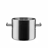 Alessi Convivio DC100/20 - Trilamin Design-Topf, Geeignet für Induktion, Edelstahl und PVD mit Magnetischem Stahlboden, 20 cm, Satiniert