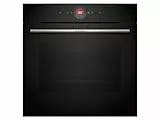 Bosch HBG7341B1, Serie 8 Smarter Einbau-Backofen, 60 x 60 cm, Made in Germany, Schwarz, Schmutzabweisend & Selbstreinigend, Air Fry, Bosch Assist Automatik, 3D Heißluft, Farb-Touchscreen & Bedienring