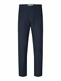 Selected Homme Herren Slh172-slimtape Brody Linen Pant Noos Chinohose, Dark Sapphire, L EU