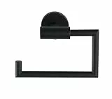 WENKO Toilettenpapierhalter ohne Deckel zur Wandmontage, WC-Rollenhalter aus rostfreiem Edelstahl schwarz matt, Bad-Accessoire Mod. Bosio Black