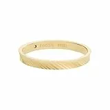 Fossil Damen-Edelstahlband Ringe, 8, Senfgold