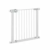 Safety 1st SecureTech Metal Gate, Treppenschutzgitter ohne Bohren, 73–80 cm (bis 136 cm erweiterbar), Leicht Schließbares Türschutzgitter, mit Einer Hand Öffnen, Kein Bohren, Zweifachsicherung, Weiß