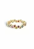 SINGULARU - Bubbles Ring. Messing mit 18 Kt Vergoldeter Beschichtung und Zirkonia. Schmuck für Damen. Größe 20.